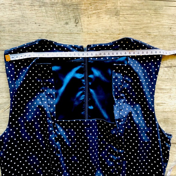 MOVING SALE 🔥  PORTMANS Navy & White Polka Dot Pencil Dress Size EUC 10 - Picture 9 of 16